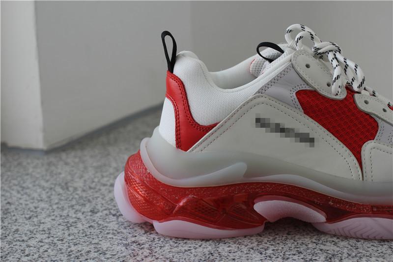 PK GOD PARIS TRIPLE S CLEAR SOLE TRAINER 19ss Red and White READY TO SHIP